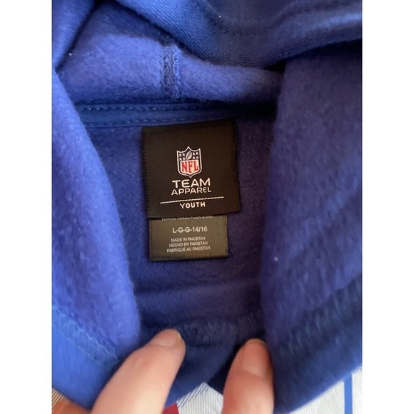 NWT New York Giants Hoodie Sweatshirt NFL Team Apparel Youth Large 14/16 $50 - Picture 2 of 3